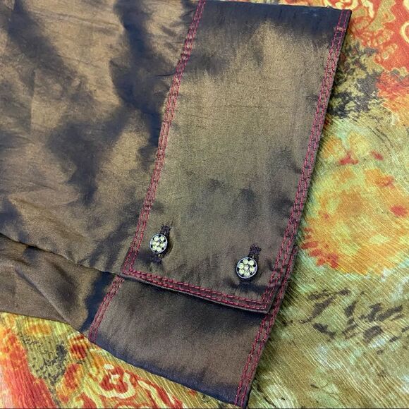 Alain Weiz Sheer Front Silk Button Down Tunic - Picture 9 of 13